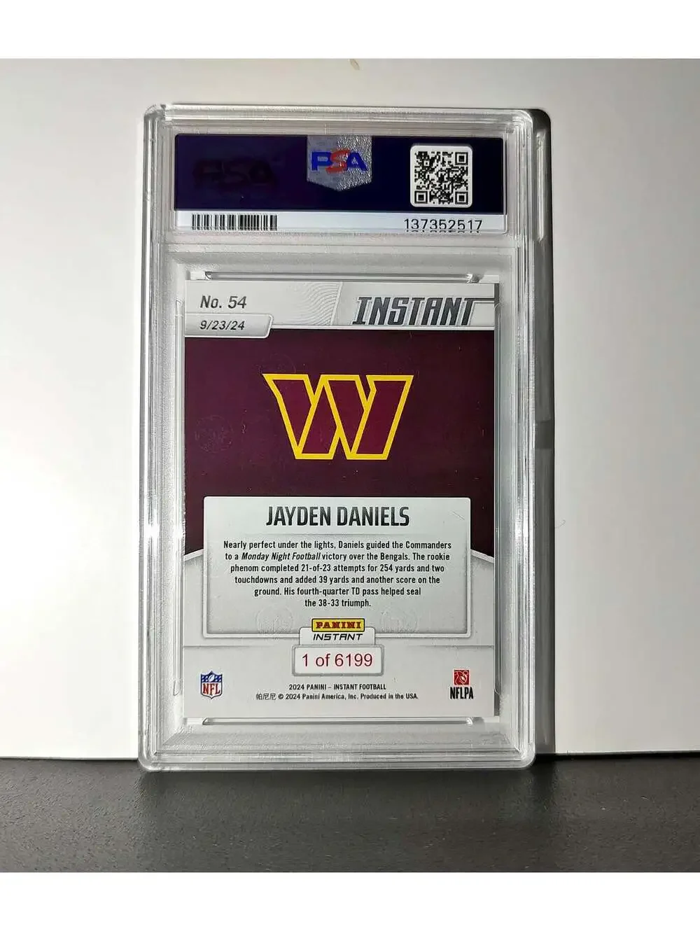 Jayden Daniels 2024 Panini Instant NFL Rookie #54 PSA 10 Gem Mint